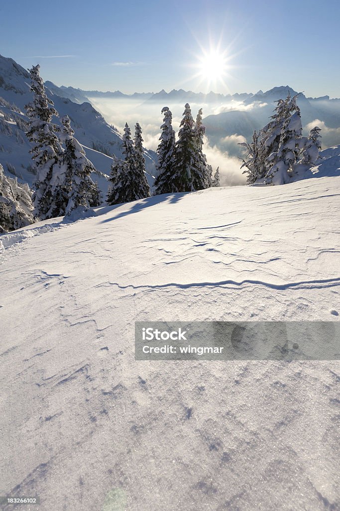Rétroéclairage d'hiver - Photo de Alpes européennes libre de droits