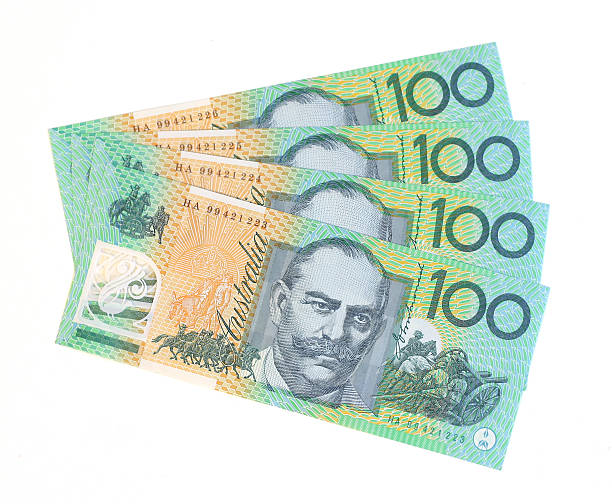 Four Hundred 4 Australian $100 notes.Other money pictures: bringing home the bacon stock pictures, royalty-free photos & images