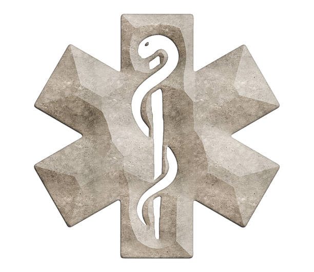 Crystal Caduceus symbol isolated on black with clipping path