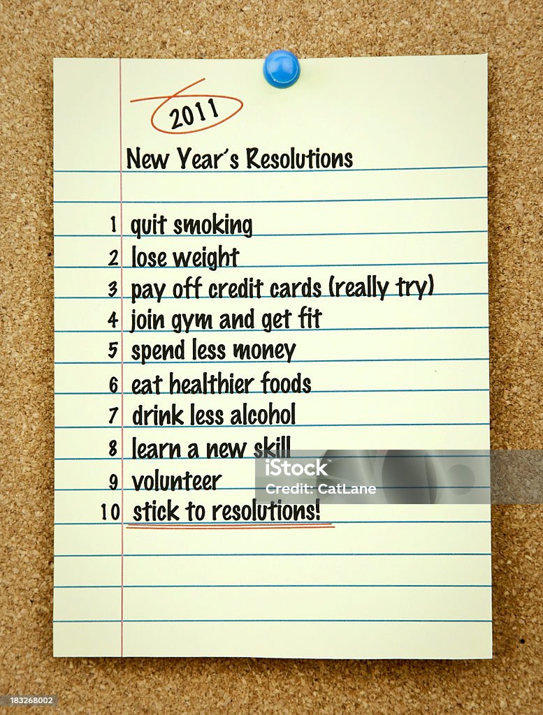 Capodanno risoluzioni elenco - Foto stock royalty-free di 2011
