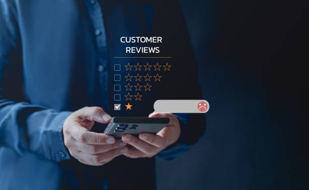 istock Customer review satisfaction feedback survey concept, User give rating to service experience on online application, Customer can evaluate quality of service leading to reputation ranking of business. 1832680519