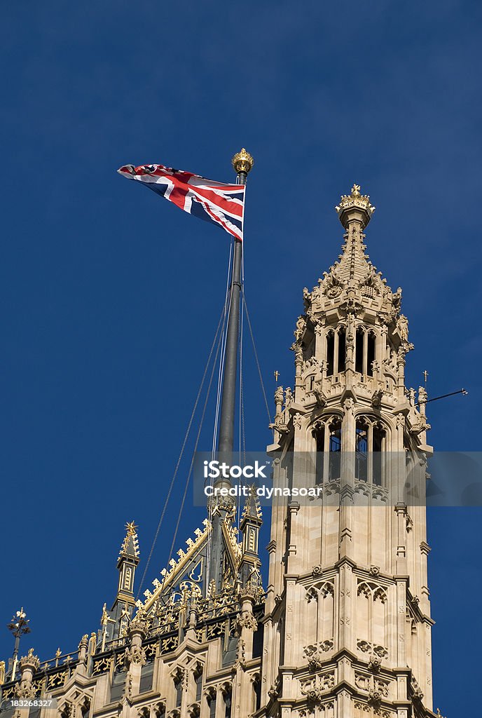 Bandera Union Jack, el Parlamento, Londres - Foto de stock de Aire libre libre de derechos
