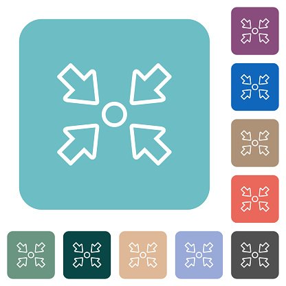 Centering object outline white flat icons on color rounded square backgrounds