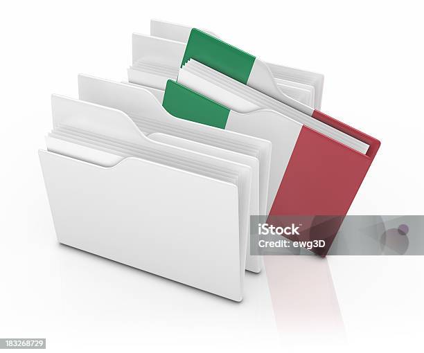 Folders Italy Flag Stock Photo - Download Image Now - Archives, Business, Choice