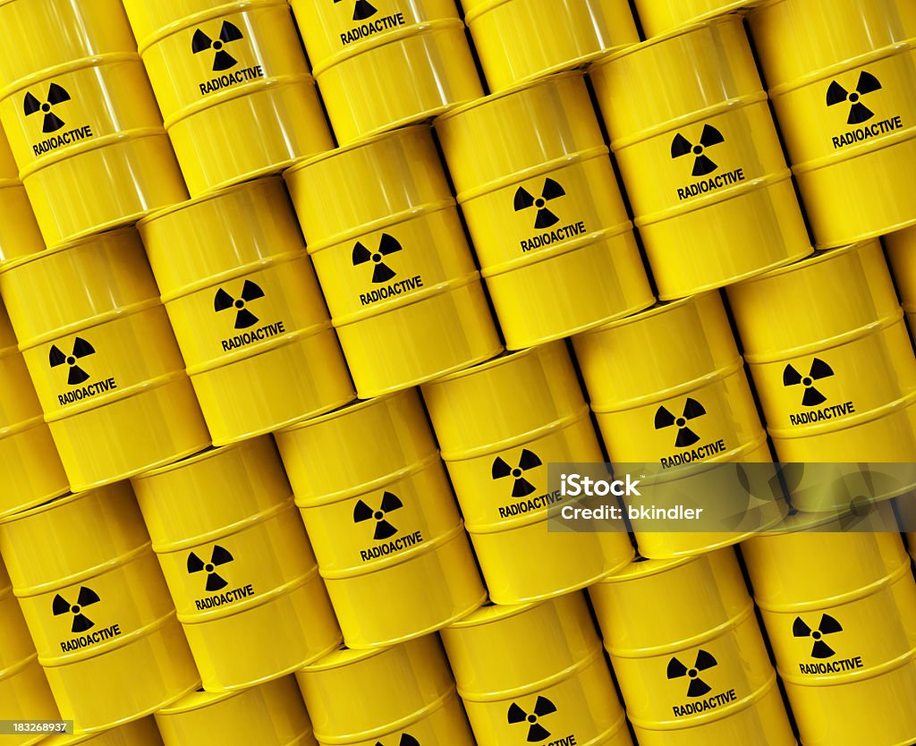 핵 폐기물 - 로열티 프리 방사능 경고 기호 스톡 사진