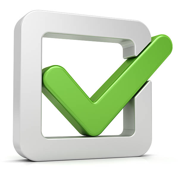 marca de verificación verde - yes checkbox expressing positivity success fotografías e imágenes de stock