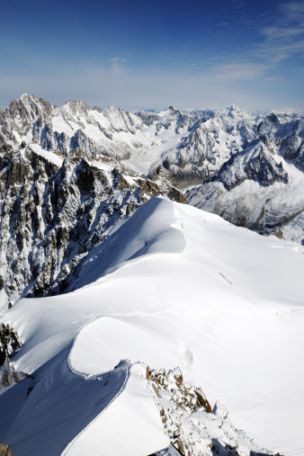 High angle view of beautiful snow mountain