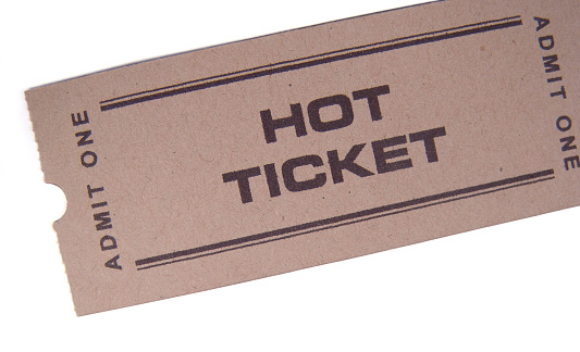 paper ticket on a white background