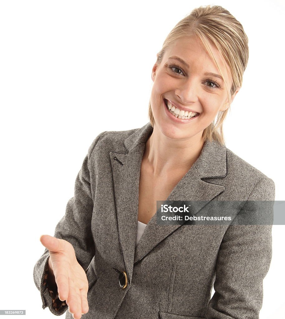 Donna d'affari di handshake - Foto stock royalty-free di Donna in carriera