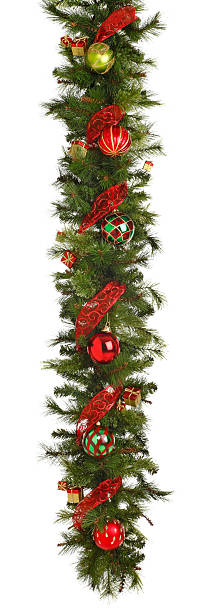 Christmas Garland Christmas garland isolated against a white background.To see more holiday images click on the link below: floral garland photos stock pictures, royalty-free photos & images