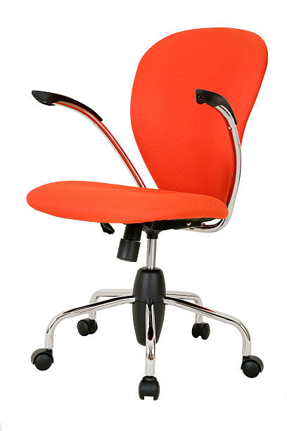 Modern swivel chair Modern red swivel chair isolated on white. High resolution - 16 Mpx. office chair stock pictures, royalty-free photos & images