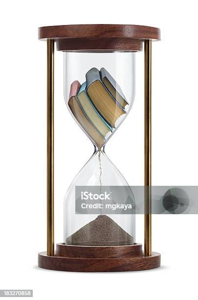 Books Transform In Hourglass Stock Photo - Download Image Now - Hourglass, Book, Cut Out