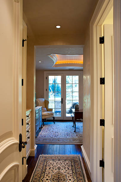 istock Hallway leading to bedroom in luxurious home 183271326