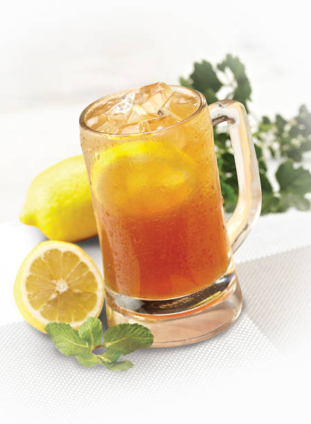 istock Glass of ice tea with lemon and mint 1832715008