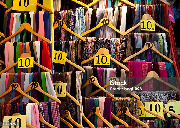 Closeup Of An Assortment Of Scarves In A Store Stock Photo - Download Image Now - Number 10, Repetition, Boutique