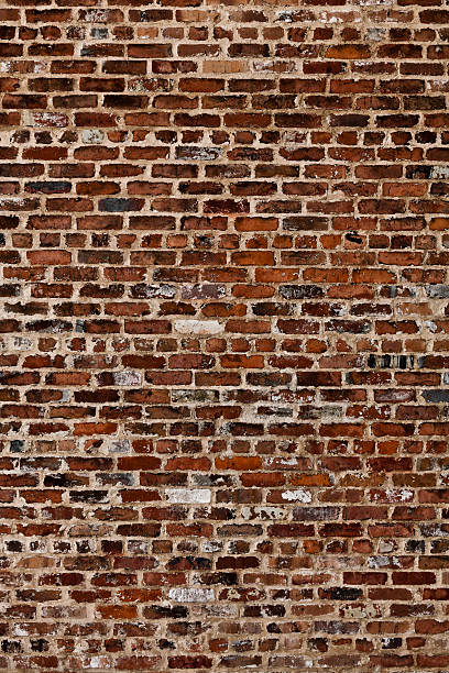 istock Background of high red brick wall 183272094