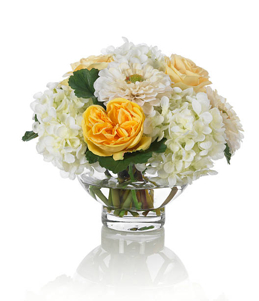 istock Zinnia, rose, and hydrangea bouquet on white background 183272162
