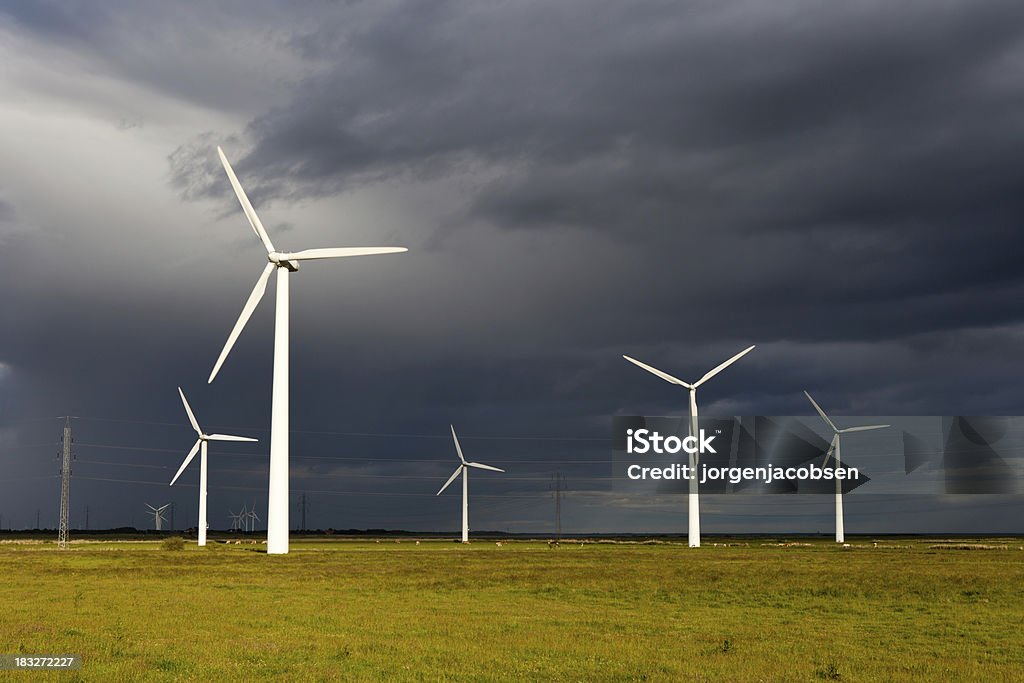 Windmill on a cloudy day Blue Stock Photo