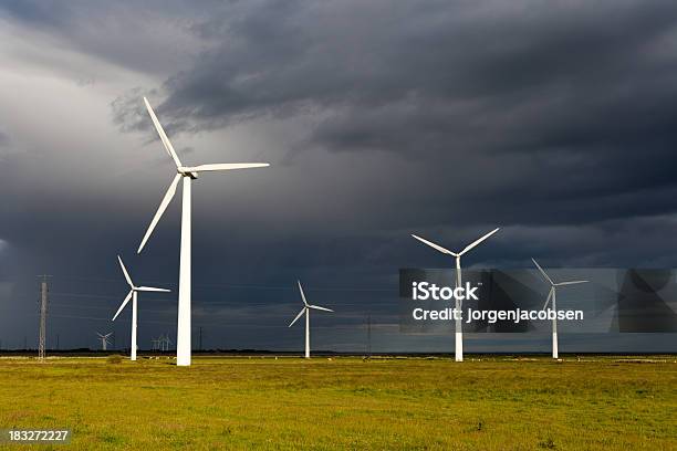 Windmill On A Cloudy Day Stock Photo - Download Image Now - Blue, Climate, Concepts
