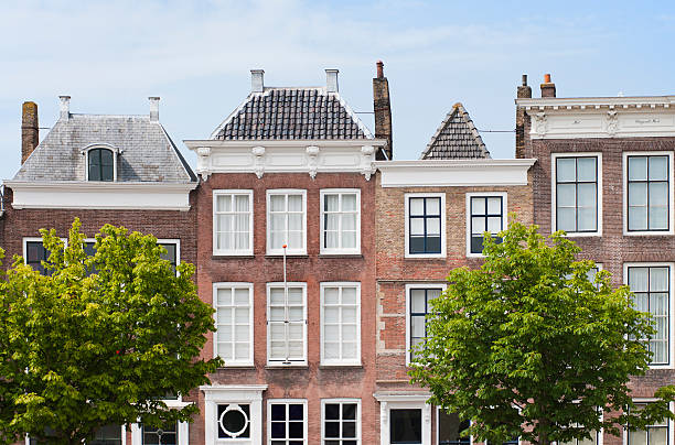 Historic facades in Middelburg, Zeeland, Netherlands stock photo
