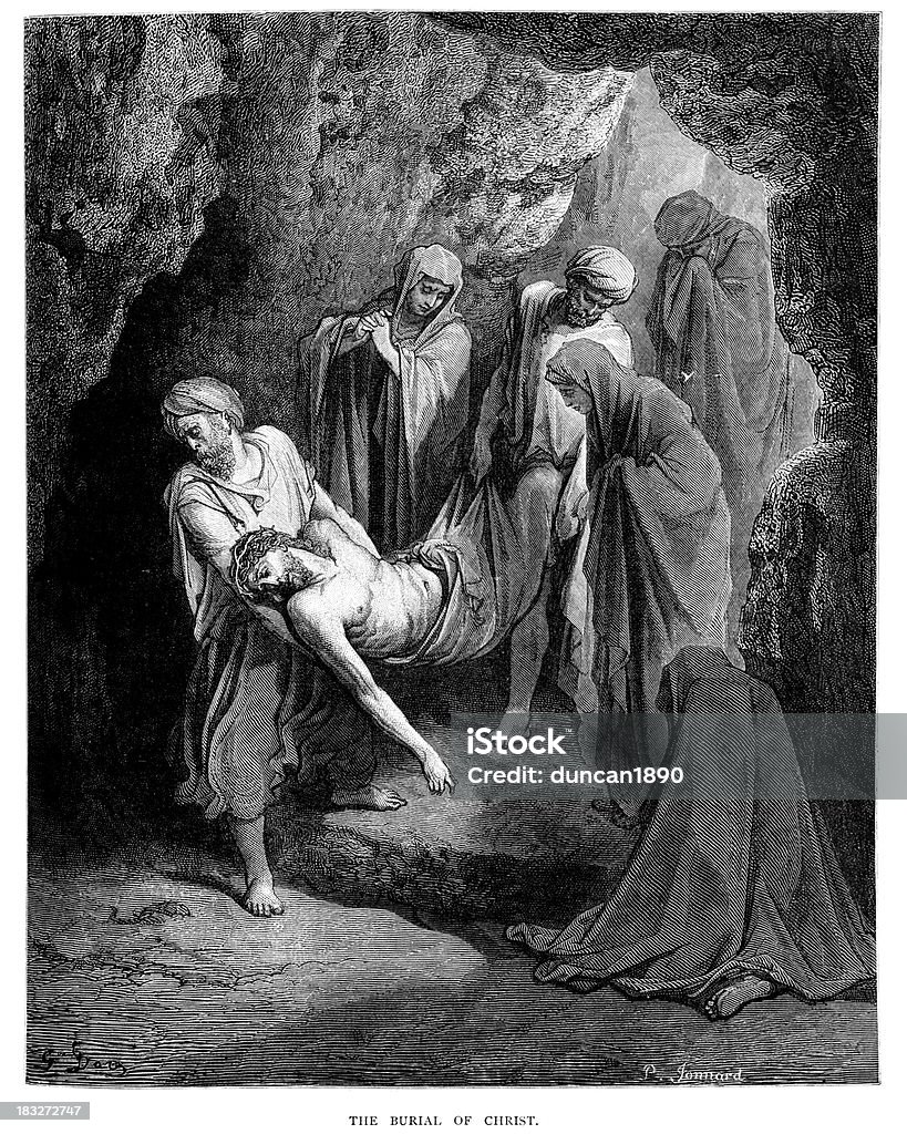 The grzebanie z Jezus Chrystus - Zbiór ilustracji royalty-free (Jezus Chrystus)