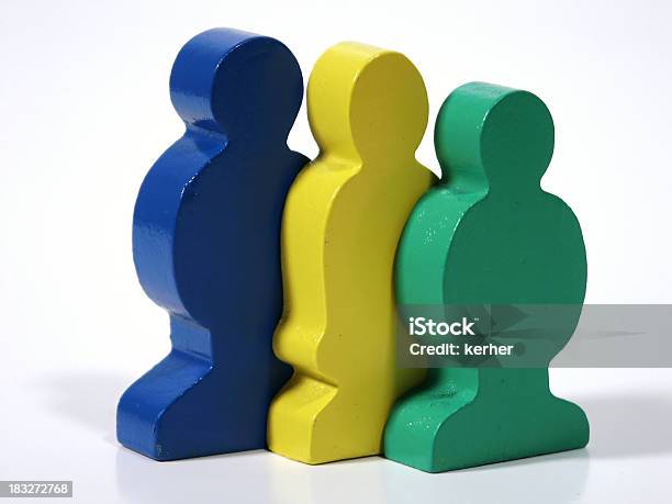 Row Of Toy People Stock Photo - Download Image Now - Tall Person, Group Of People, Short Person