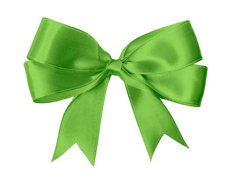 Green Bow isolated on white
