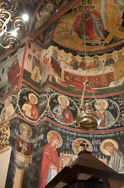 Photo of Fresco from historic Horezu Monastery in Romania