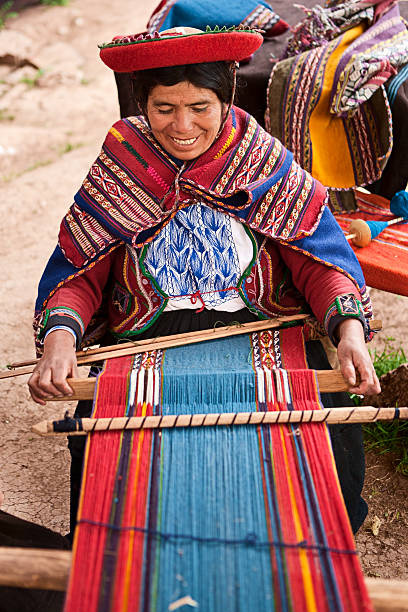 istock Peruvian woman weaving, The Sacred Valley, Chinchero 183273659