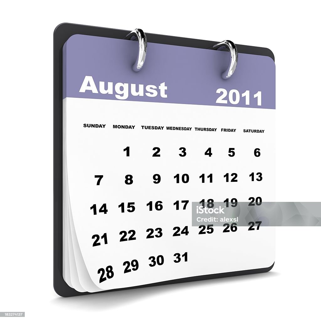 Serie calendario de agosto de 2011, - Foto de stock de 2011 libre de derechos