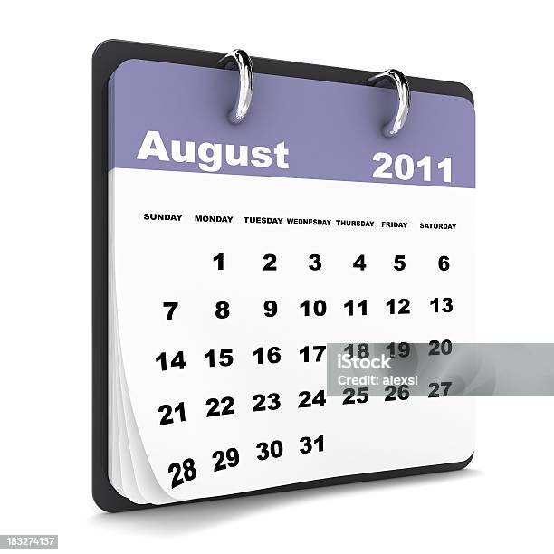 Serie Calendarioagosto 2011 - Fotografie stock e altre immagini di 2011 - 2011, Agosto, Calendario
