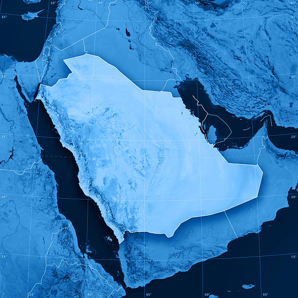 Saudi Arabia Topographic Map stock photo