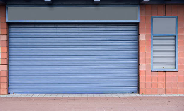 istock Closed rolling steel doors 183275036