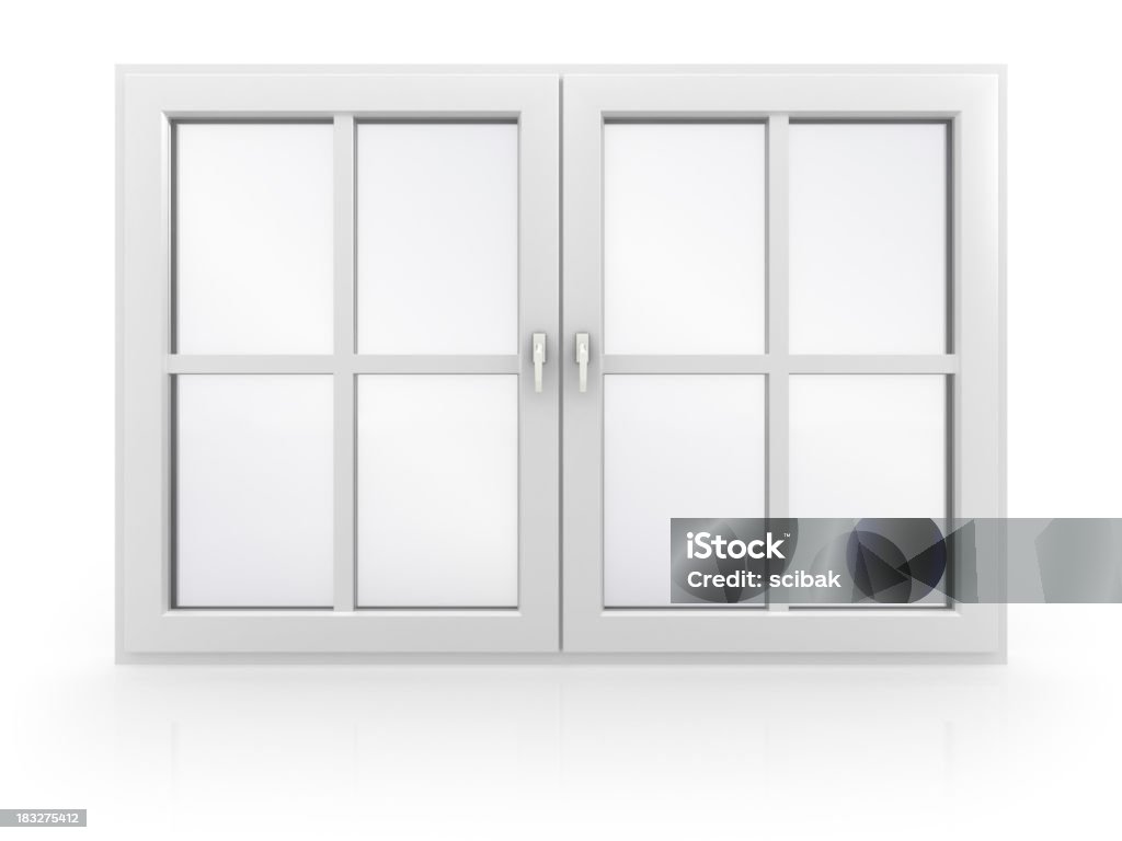 Weiße Kunststoff-Fenster - Lizenzfrei Architektonisches Detail Stock-Foto