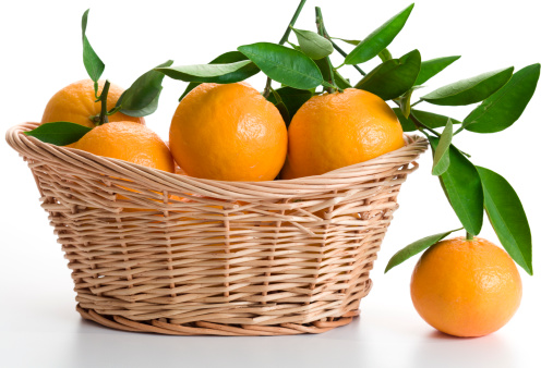 Basket full oranges