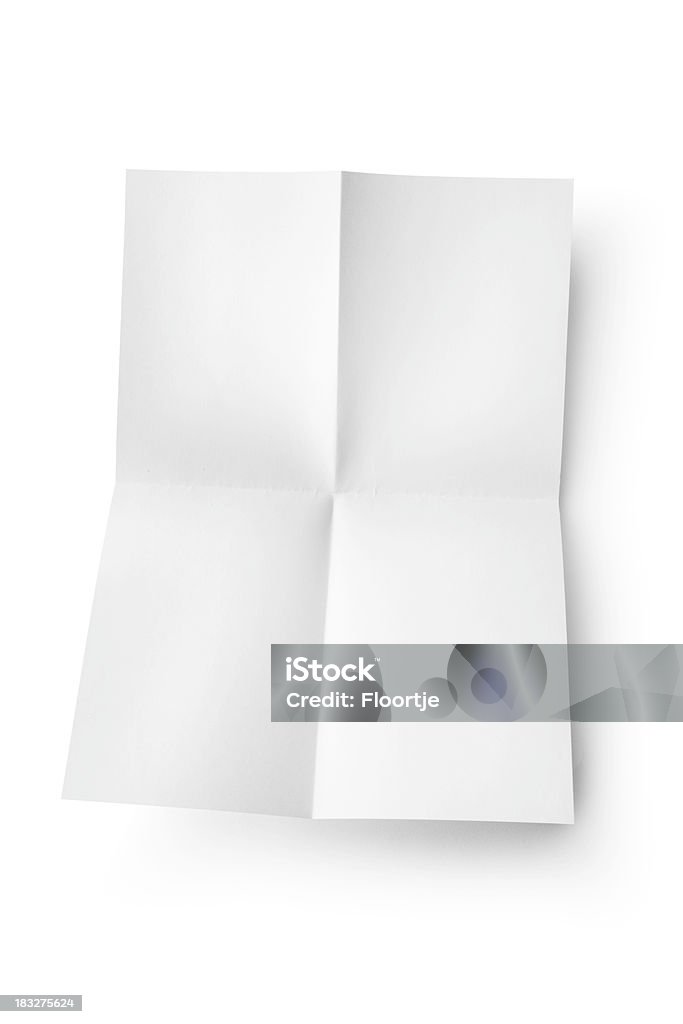 Oficina: Doblado hoja de papel en blanco - Foto de stock de Artículo de papelería libre de derechos