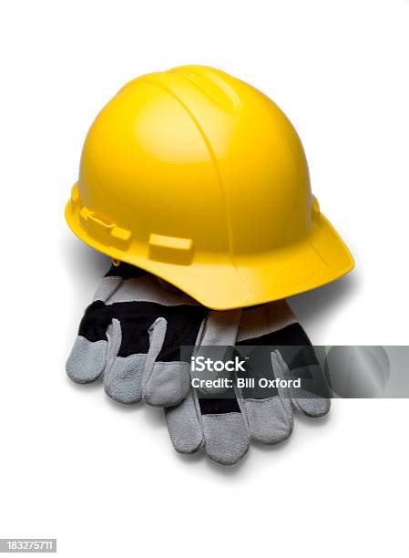 Clipping Pathschutzhelm Handschuhe Stockfoto und mehr Bilder von Arbeitshandschuh - Arbeitshandschuh, Arbeitssicherheit, Ausrüstung und Geräte
