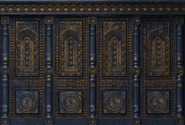 istock Carved Oriental Wood Cabinet Wall Panel 1832758924