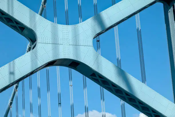 Photo of Suspension Detail of West Tower of Philadelphia's Benjamin Franklin Bridge