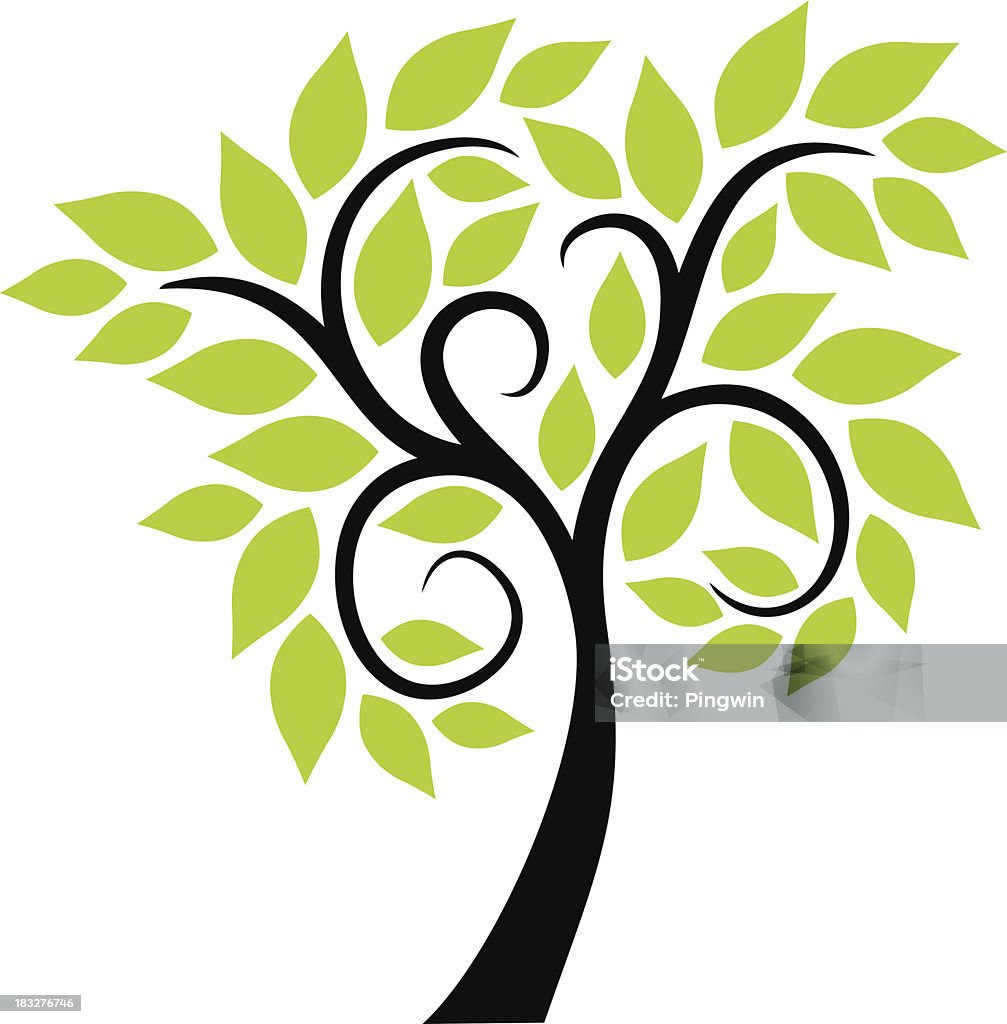 Swirl Tree Vector Swirl Tree Stock Illustration - Download Image Now - Branch - Plant ...