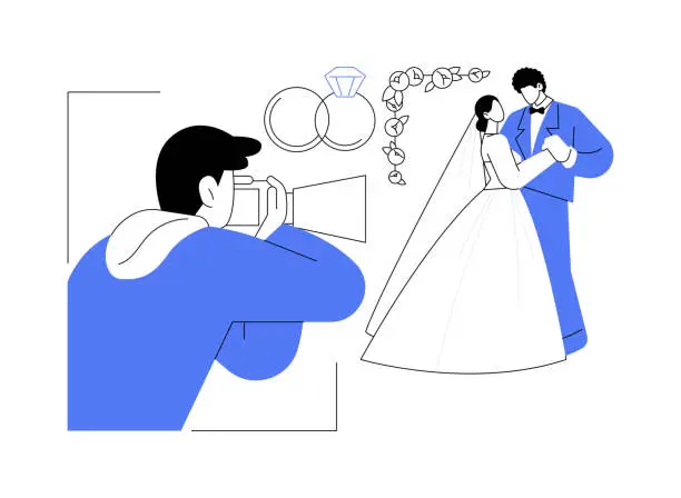Vector illustration of Wedding photographer isolated cartoon vector illustrations.