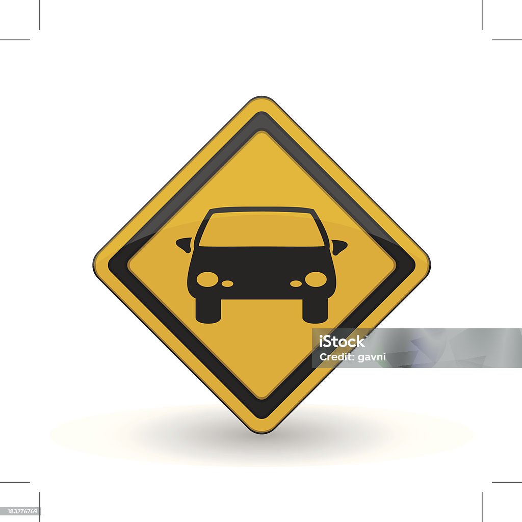 Señal de alerta en carretera - arte vectorial de Alerta libre de derechos