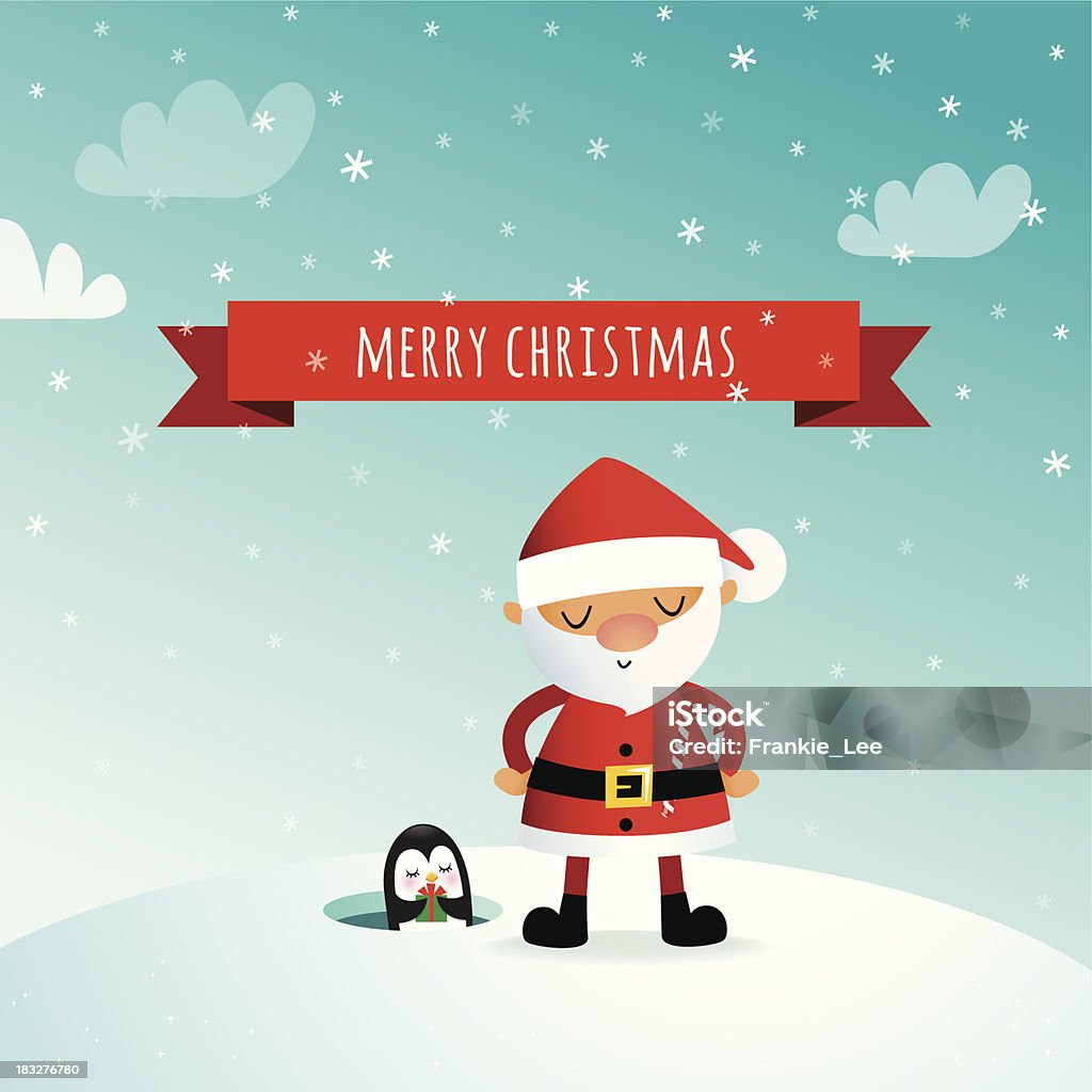 Santa and Penguin EPS 10 file, some transparencies are used. All elements are grouped and layered. Christmas stock vector