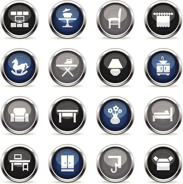 Vector illustration of Supergloss Icons - Furniture Categories