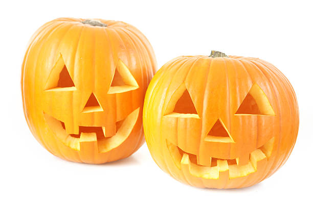istock Pair of Halloween Jack-O-Lanterns 183277184