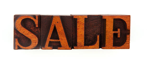 rilievografia-vendita - letterpress special wood text foto e immagini stock