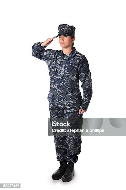 Azul Marino Foto de stock y más banco de imágenes de Hacer el saludo militar - Hacer el saludo militar, Fémina, Armada