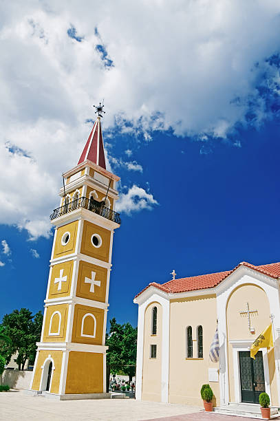 istock Beautiful Cloudscape over Colorful Church 183277549