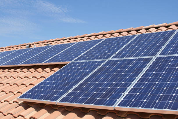 Tile Roof Solar stock photo