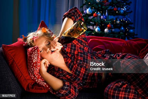 Sad Christmas Stock Photo - Download Image Now - 20-29 Years, Adult, Adults Only